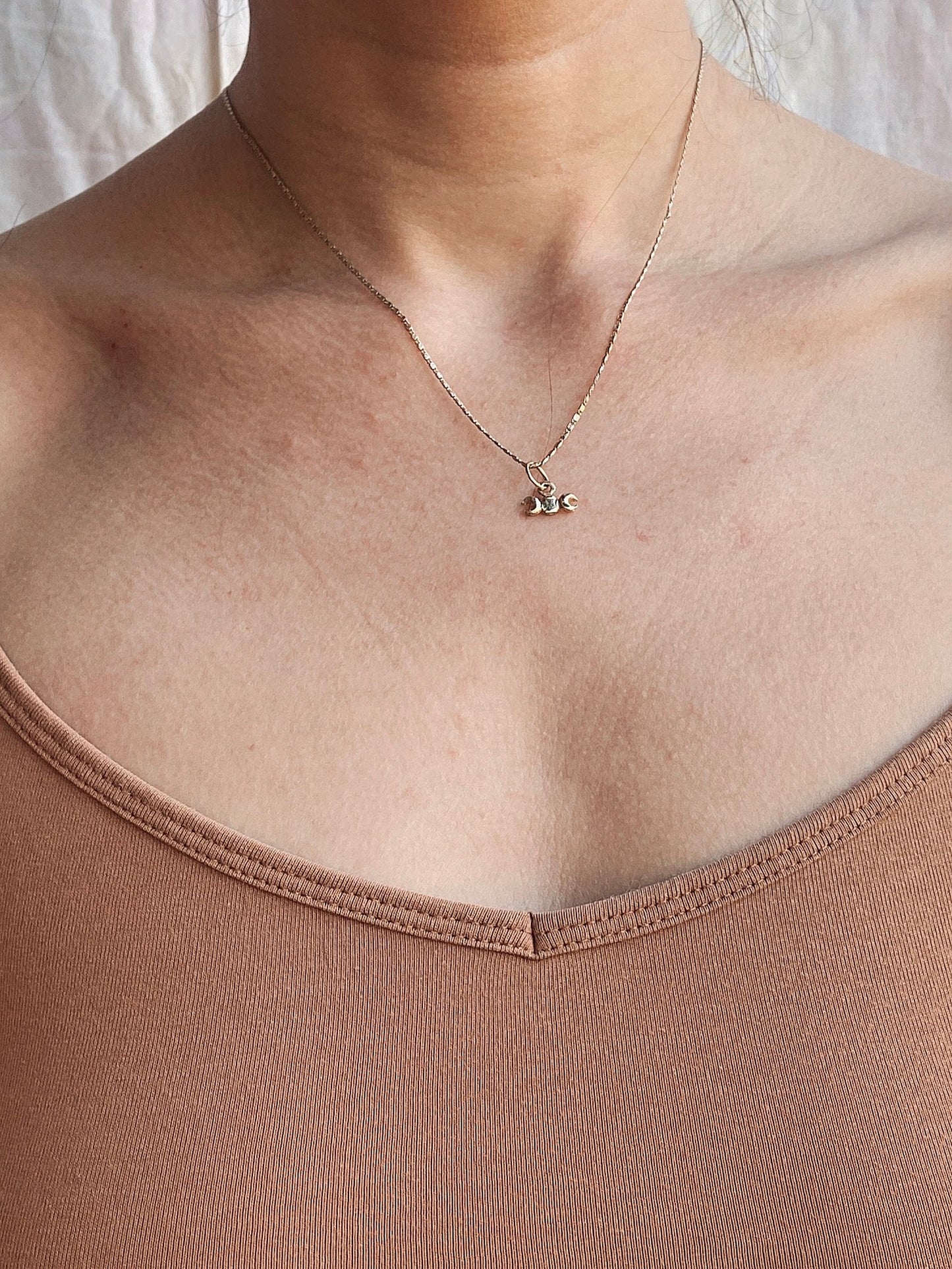solid 14k gold hidden goddess // triple goddess mini charm