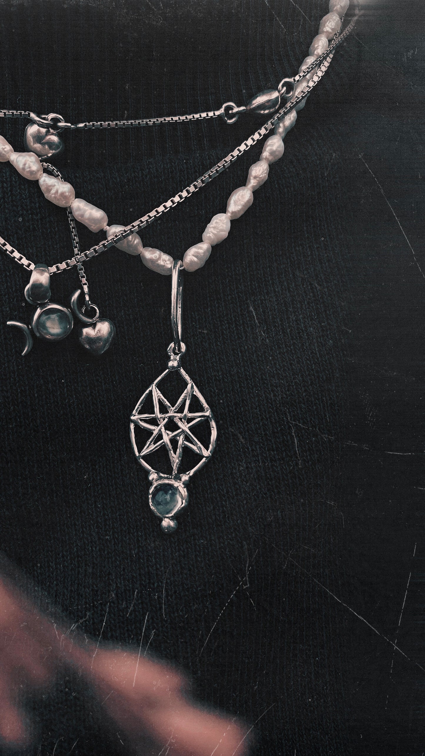 ᠅ sunken city ᠅ opal fog star – one-of-a-kind silver opal star pendant, handmade artisan jewellery, ethereal luxury heirloom gift