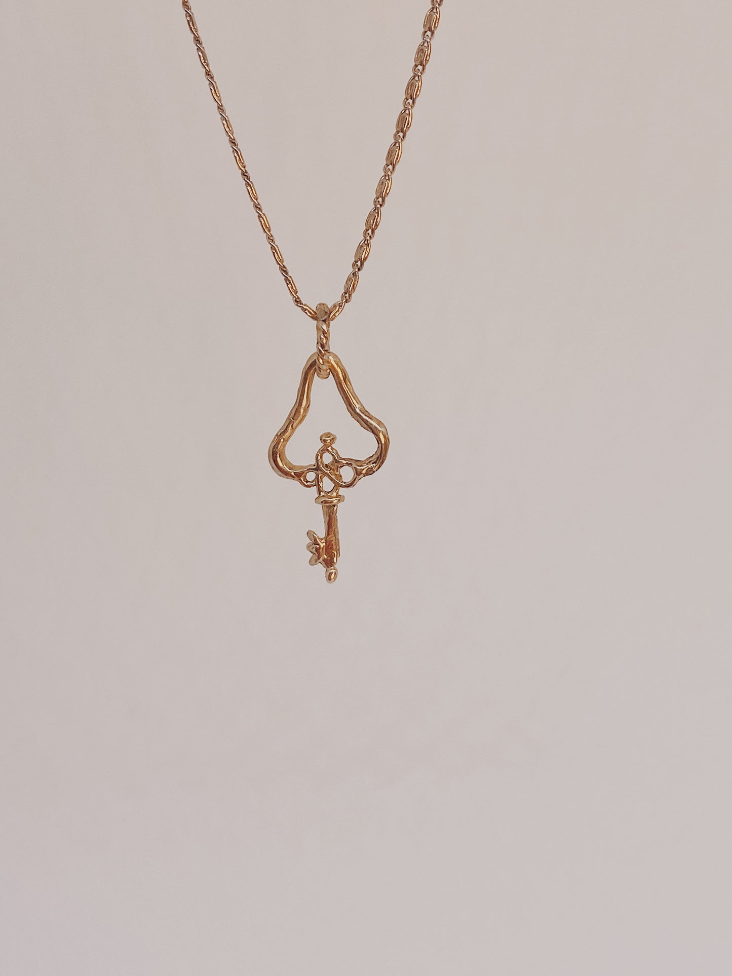 solid 14k gold locke amulets // padlock and key companion pendants necklace