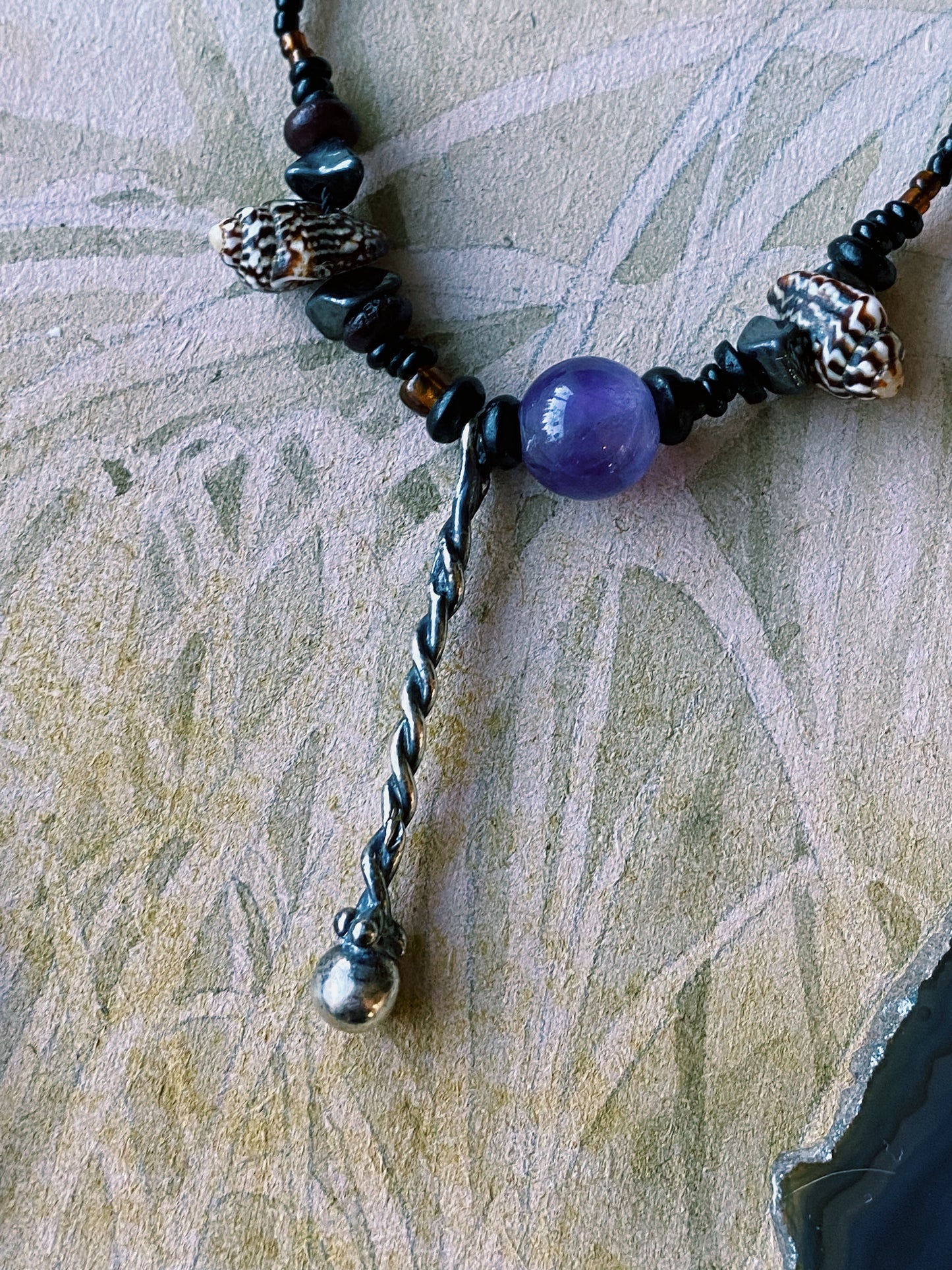 ꩜ volua ꩜ dark wand helix beaded necklace