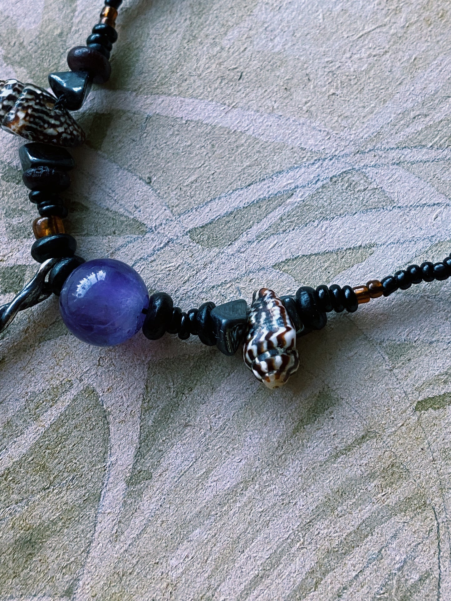 ꩜ volua ꩜ dark wand helix beaded necklace