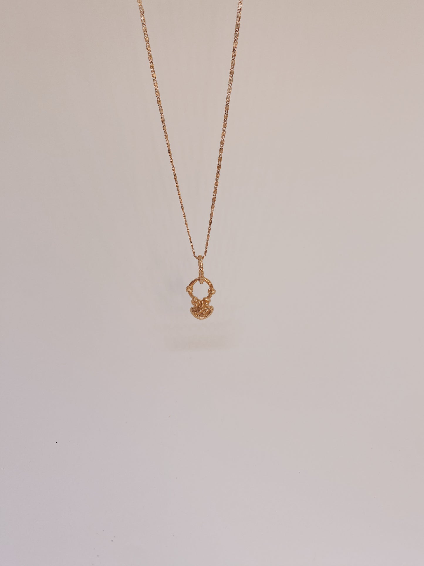 solid 14k gold locke amulets // padlock and key companion pendants necklace