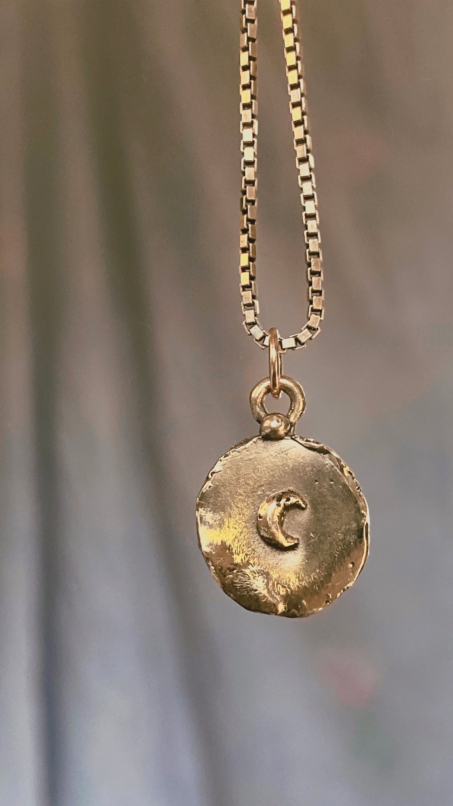 goddess III // one of a kind earth mother fertility moon coin brass pendant