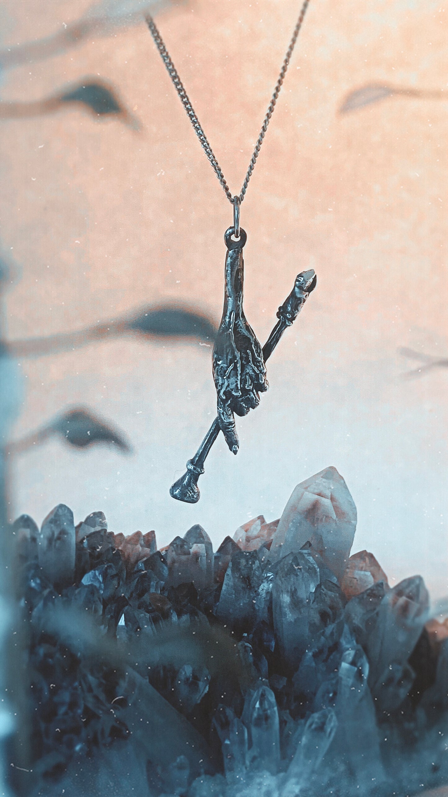 baba yaga witch pendant // hag's hand –- unique silver witch hand pendant, myth & folklore artisan jewellery