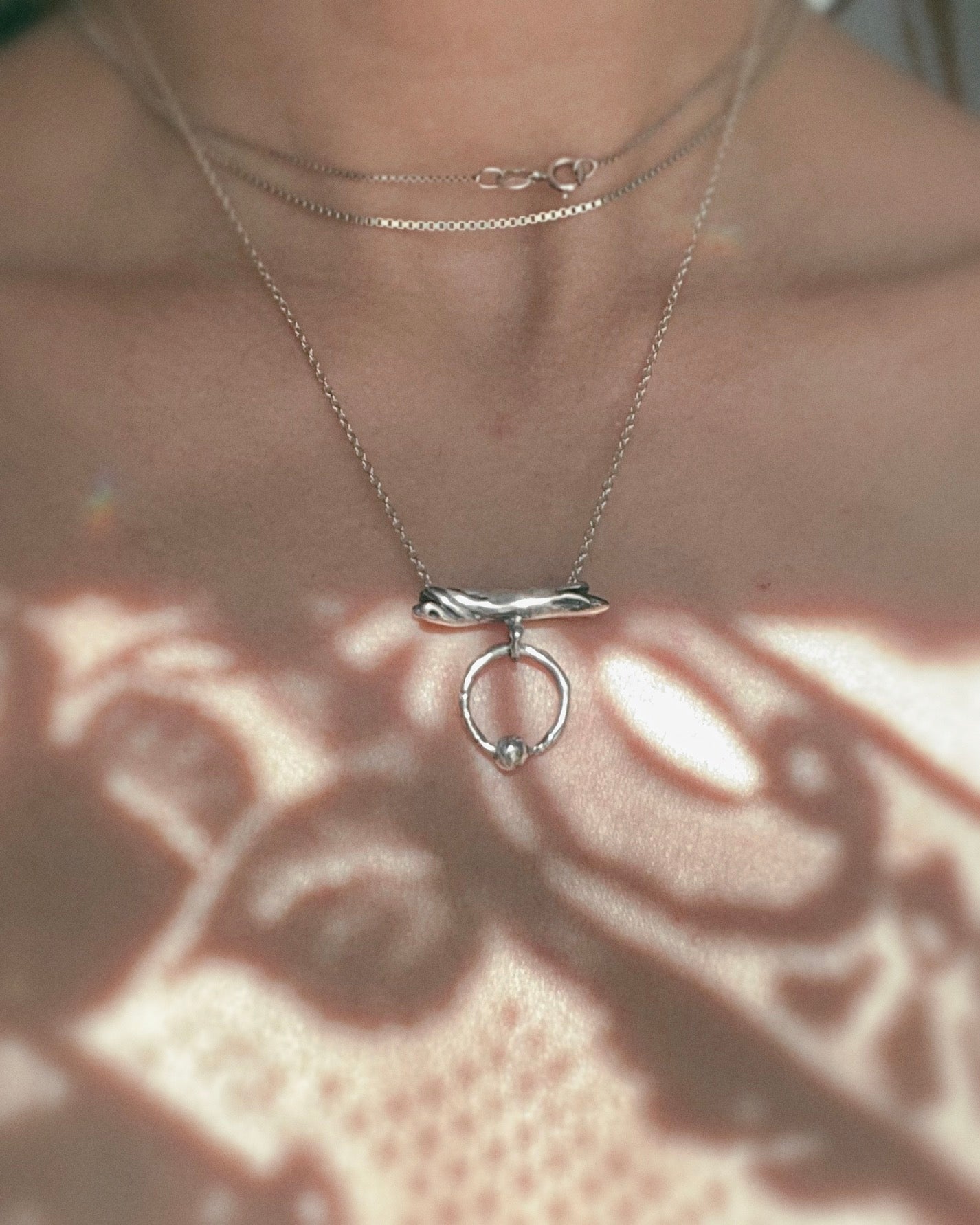 bough and ring silver pendant {door nox}