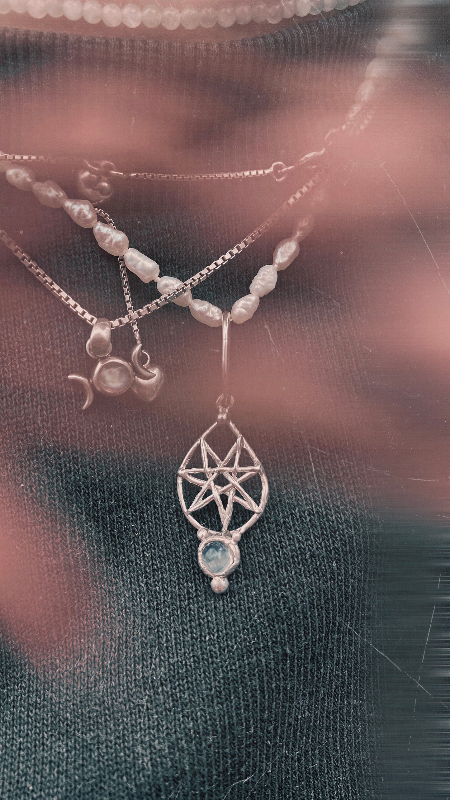 ᠅ sunken city ᠅ opal fog star – one-of-a-kind silver opal star pendant, handmade artisan jewellery, ethereal luxury heirloom gift