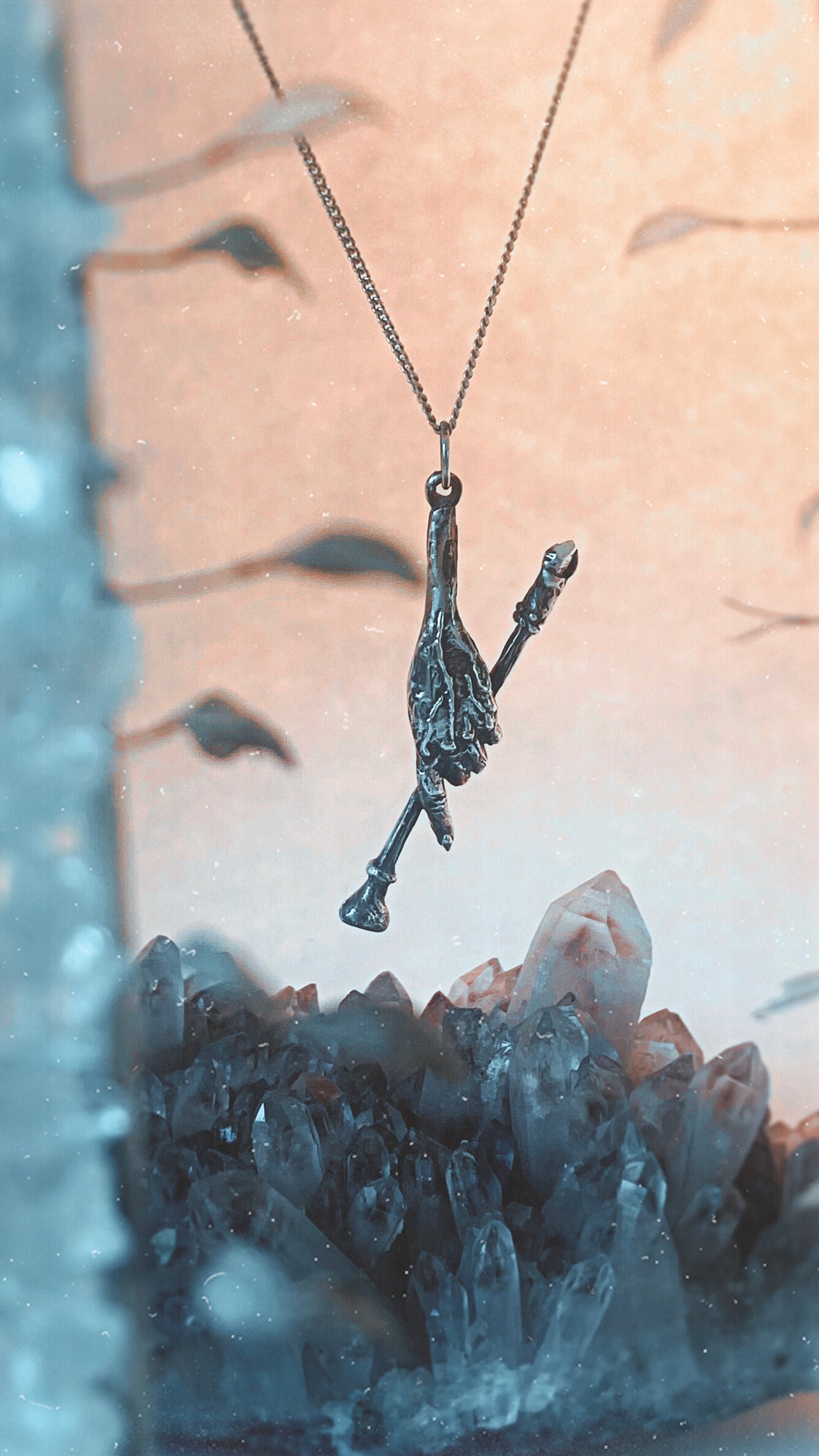 baba yaga witch pendant // hag's hand –- unique silver witch hand pendant, myth & folklore artisan jewellery