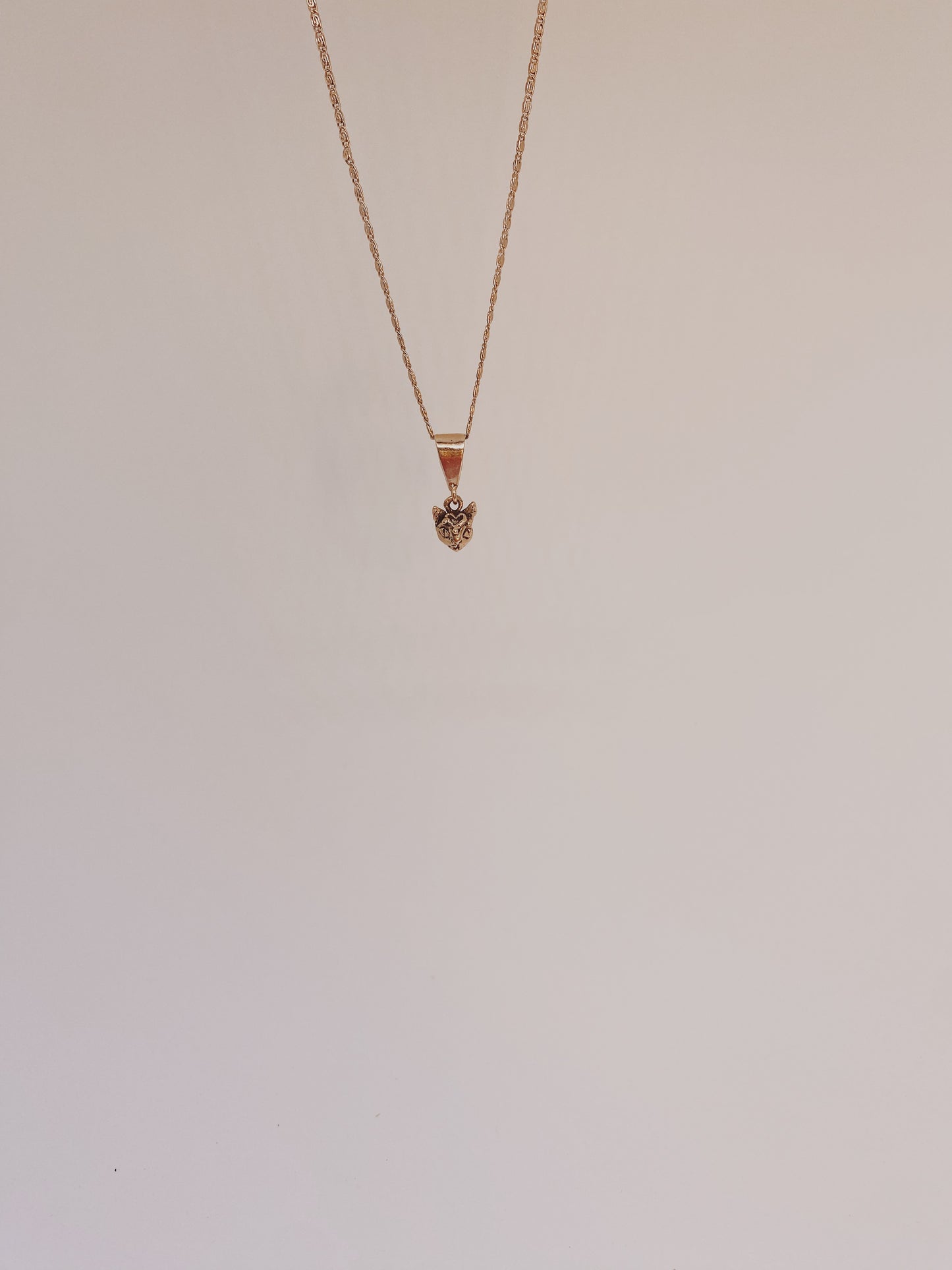 solid 14k gold heart cat // tiny cat head charm