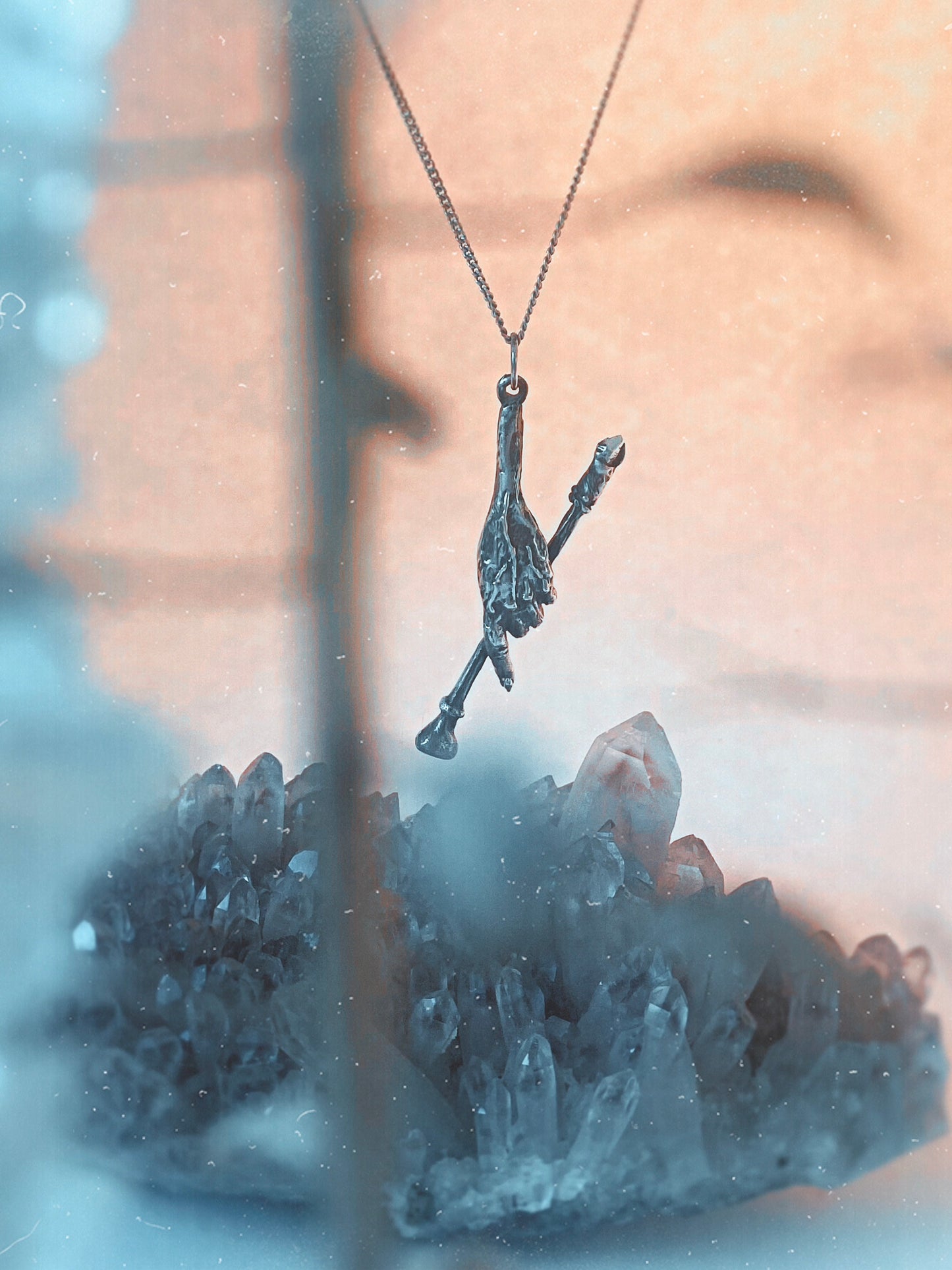 baba yaga witch pendant // hag's hand –- unique silver witch hand pendant, myth & folklore artisan jewellery