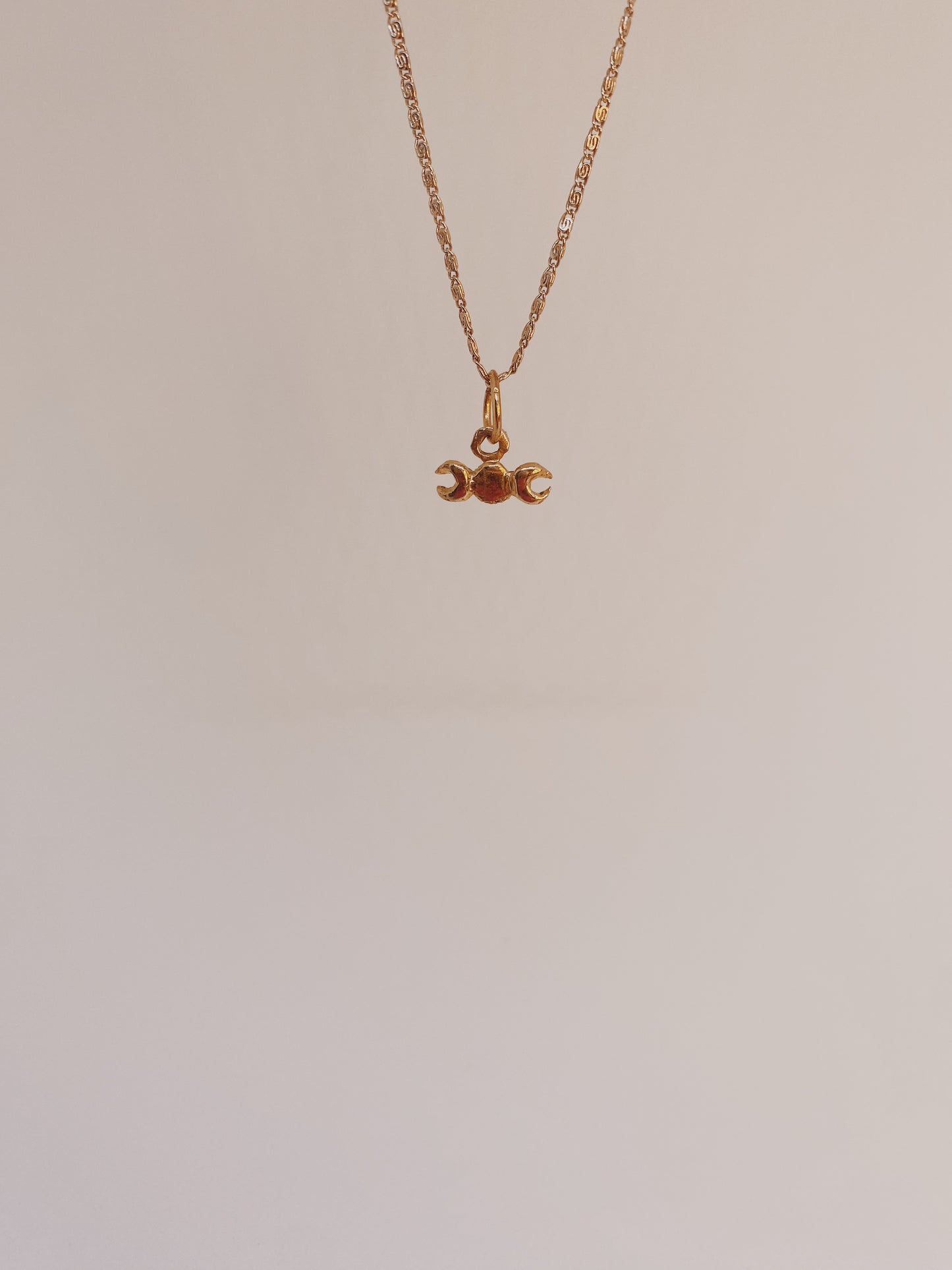 solid 14k gold hidden goddess // triple goddess mini charm