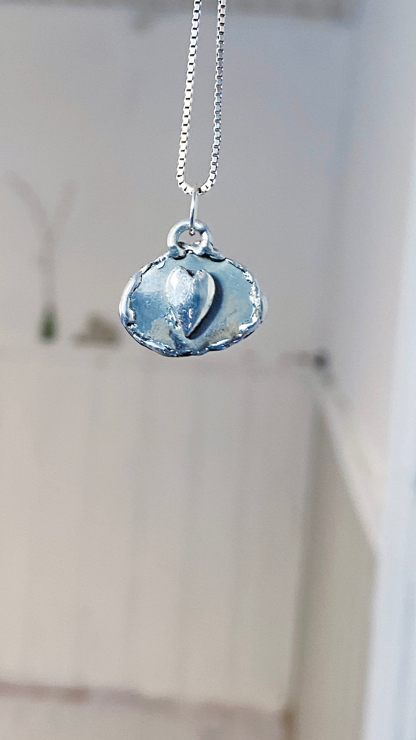 tea cup I // silver coin one of a kind medallion