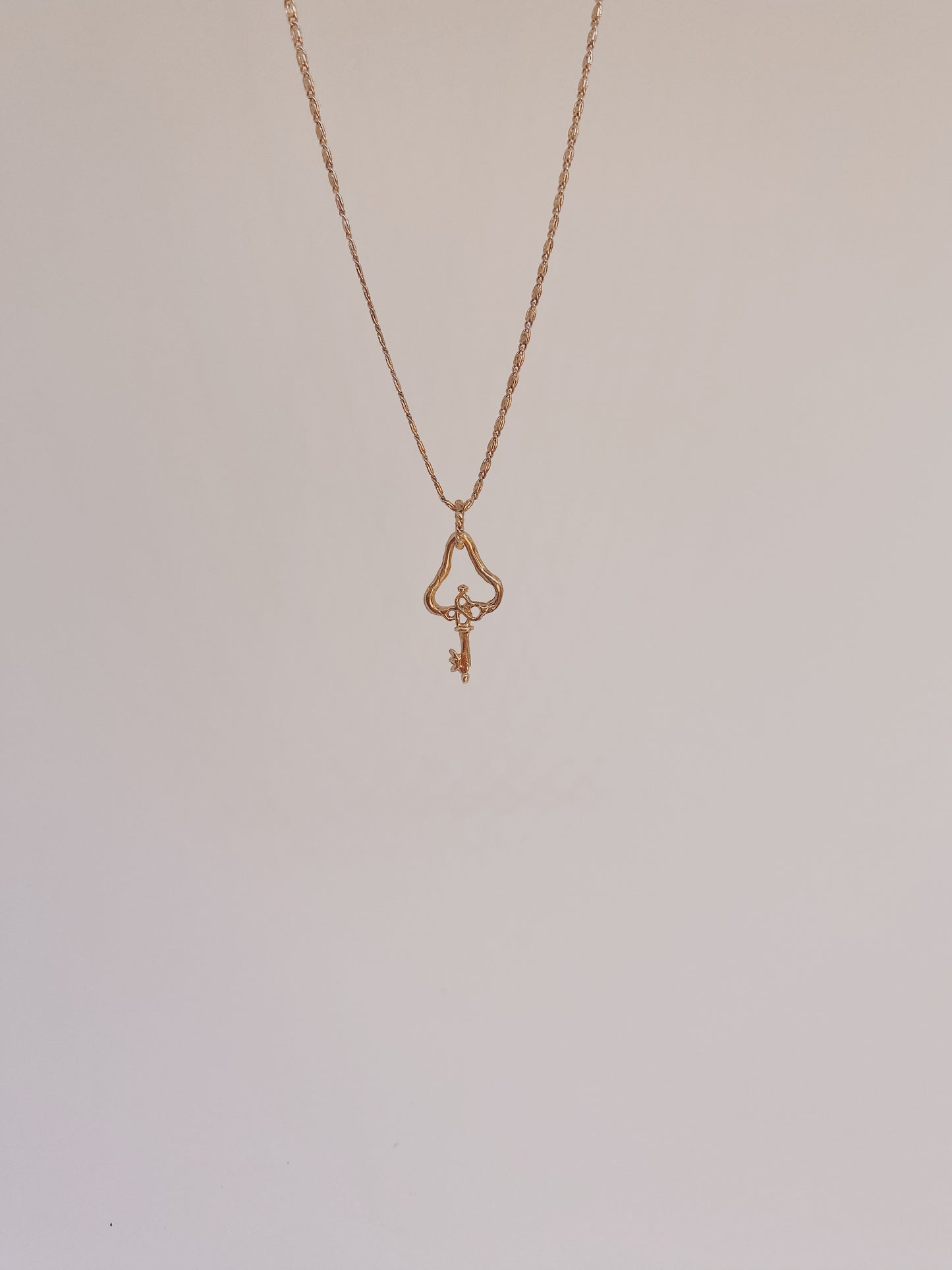 solid 14k gold locke amulets // padlock and key companion pendants necklace