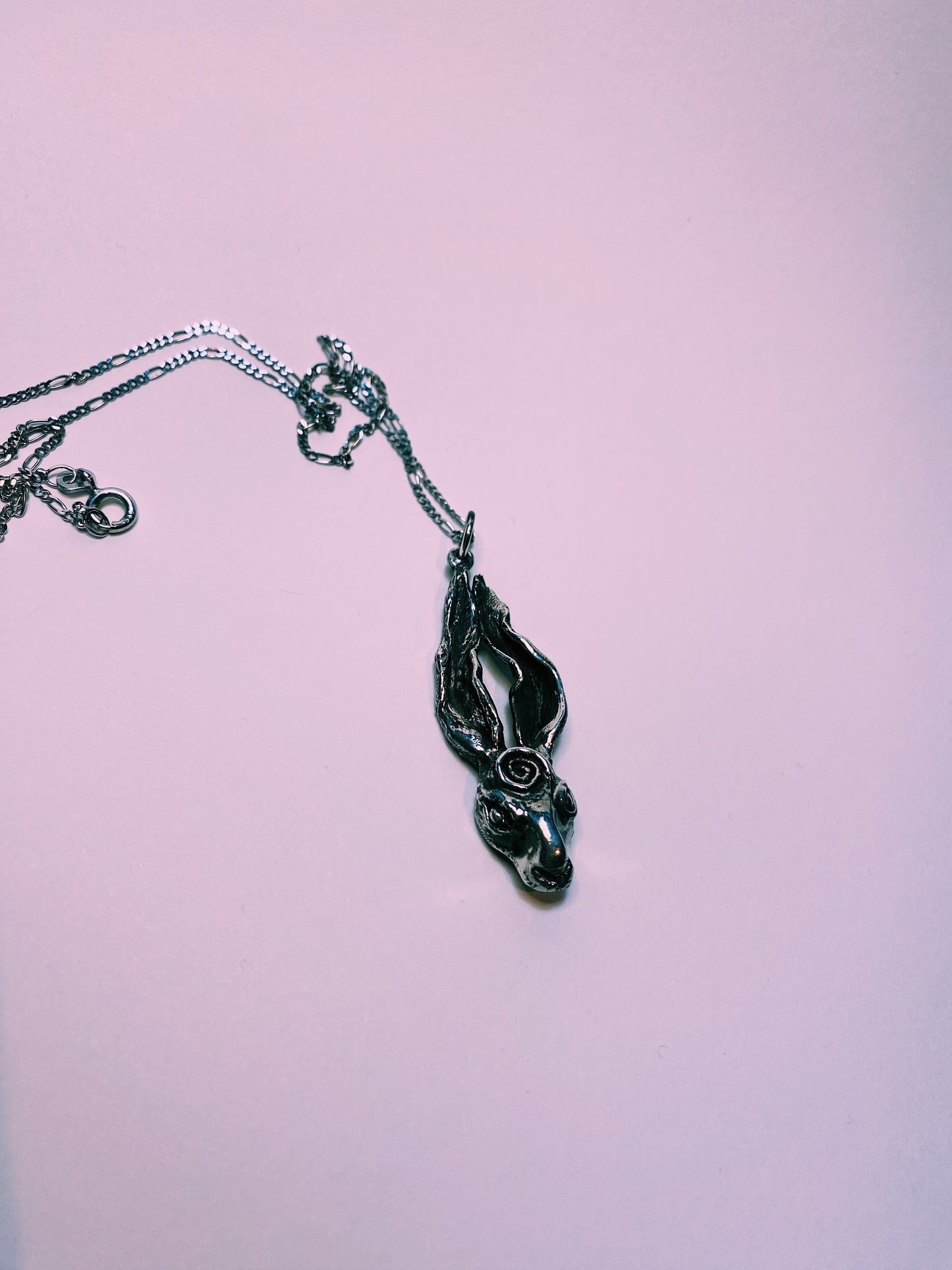 hare pendant // 'whisperer' – handmade silver hare necklace, artist-crafted animal jewellery