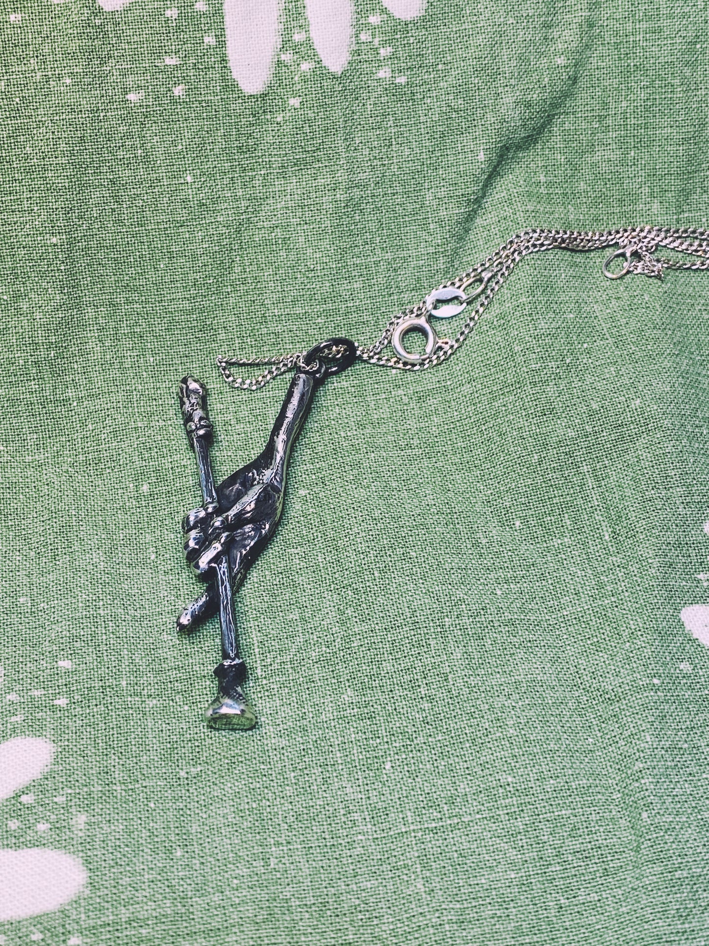 baba yaga witch pendant // hag's hand –- unique silver witch hand pendant, myth & folklore artisan jewellery