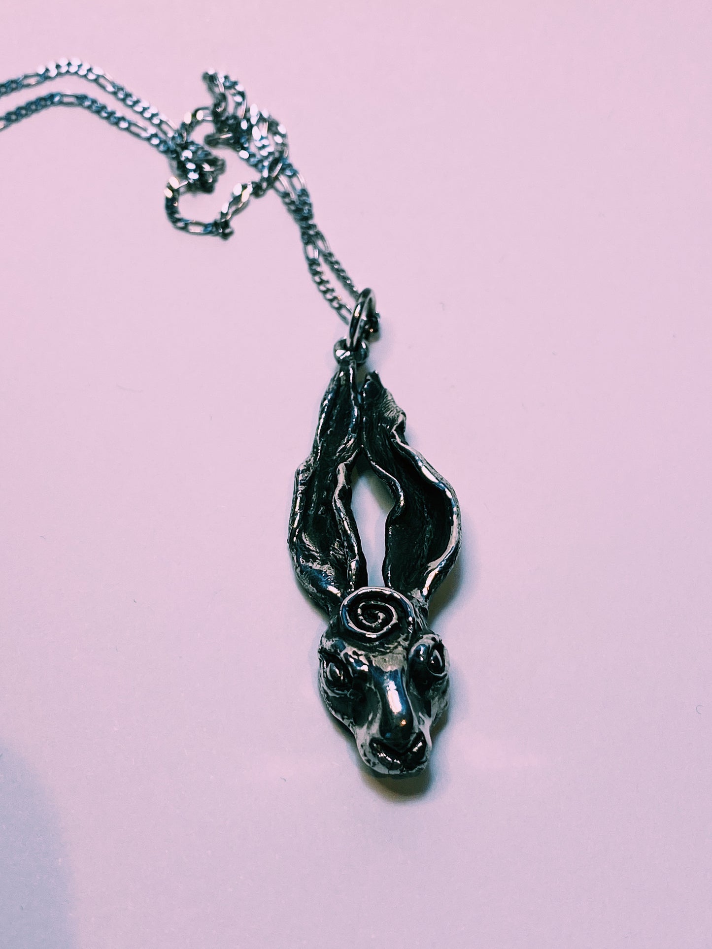 hare pendant // 'whisperer' – handmade silver hare necklace, artist-crafted animal jewellery