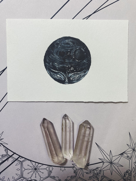 new moon // moon phase series art card
