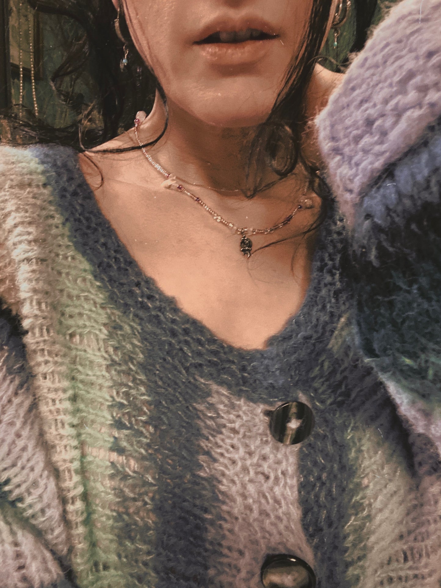 ꩜ volua ꩜ lunar spiral and seashell beaded necklace