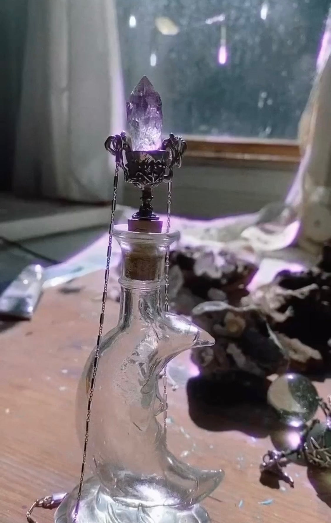 chalice // silver and raw amethyst pendant