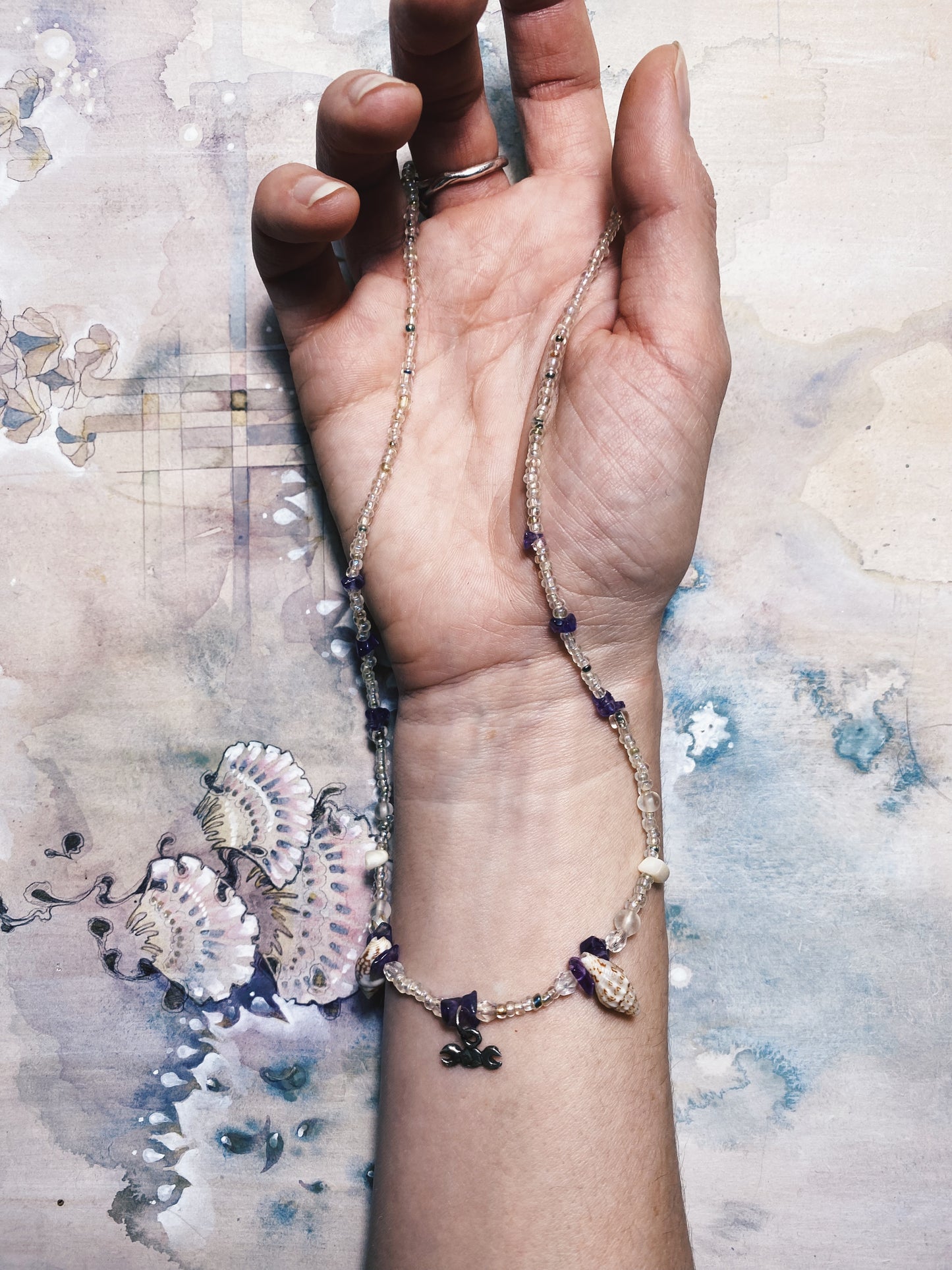 amethyst beaded mini goddess