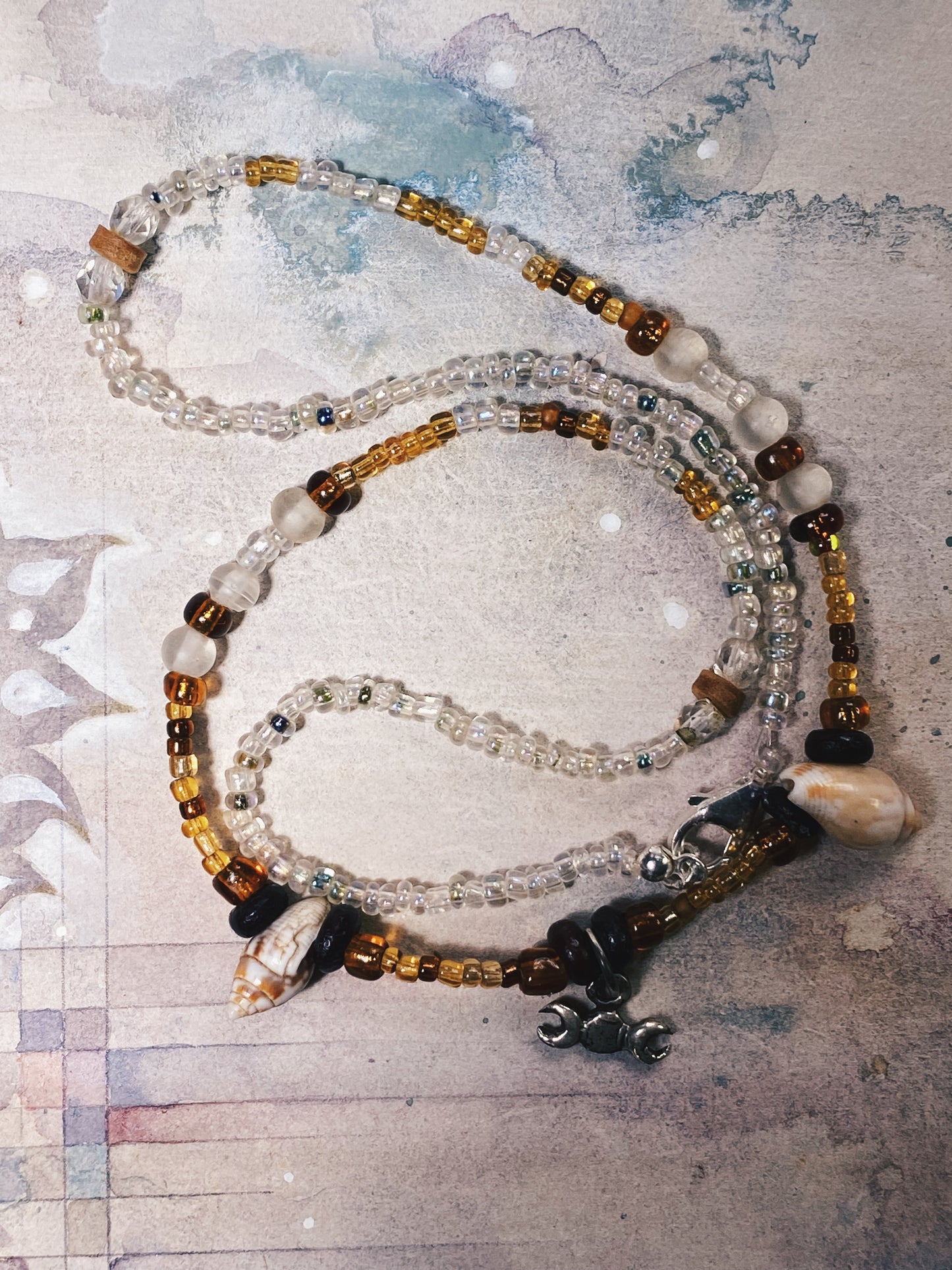 wood & shell beaded mini goddess