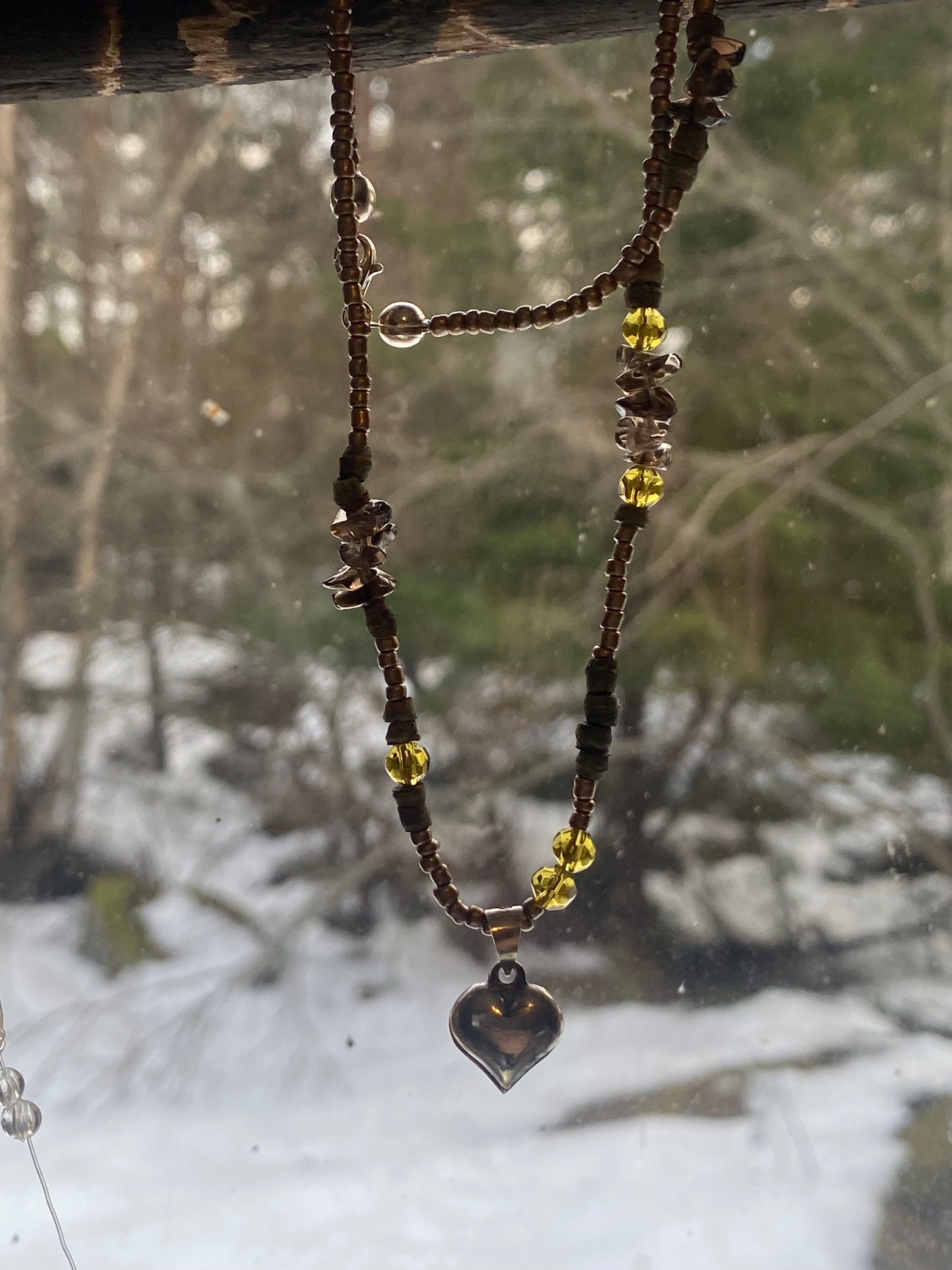 beaded vintage heart charm