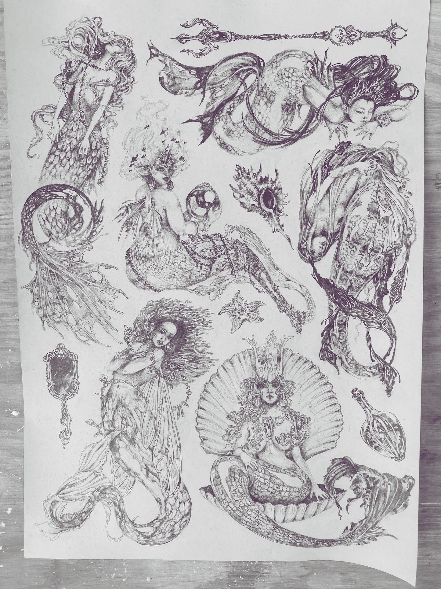 original drawing // mermaids