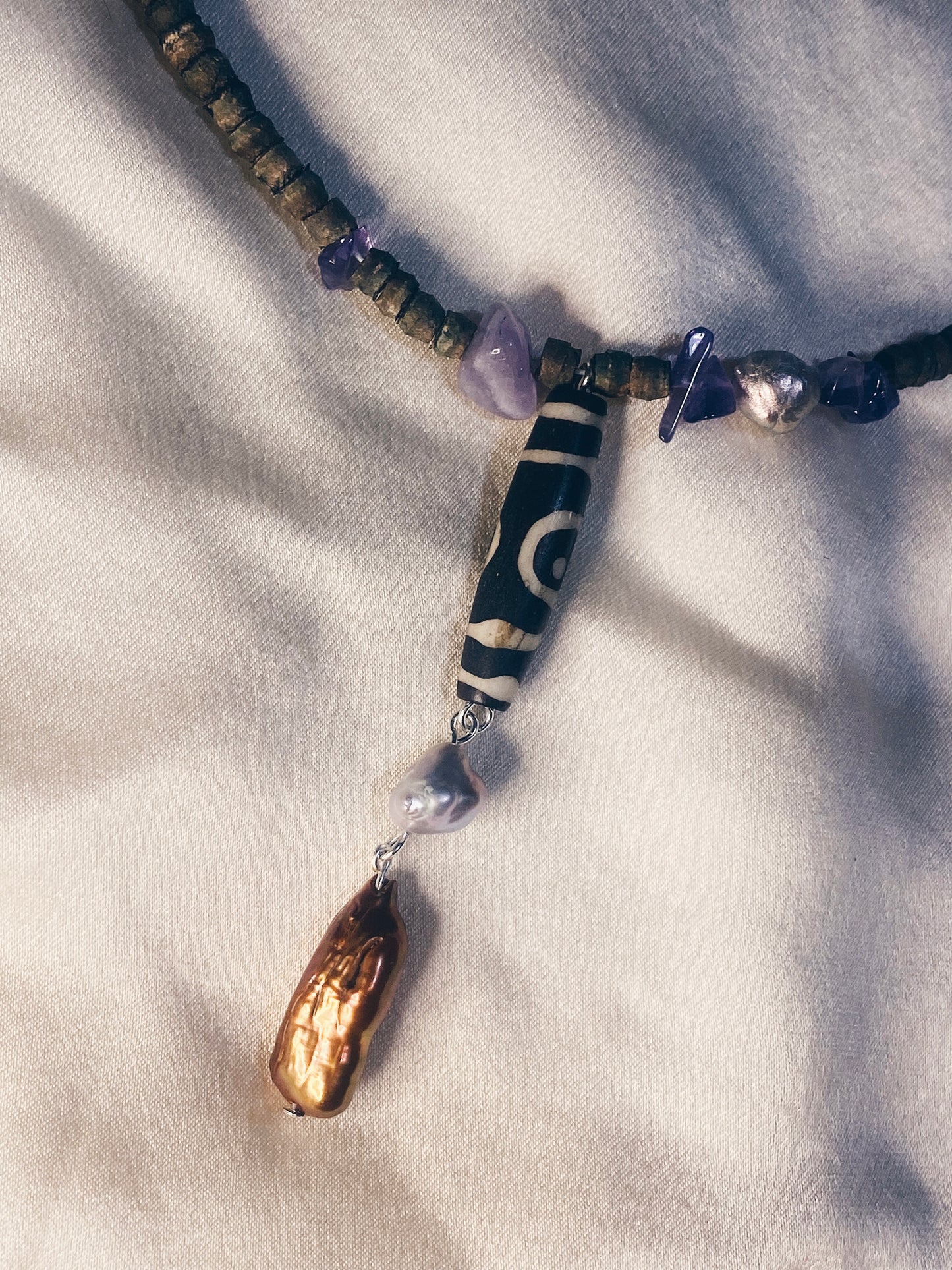 pearl wand III // one of a kind beaded necklace