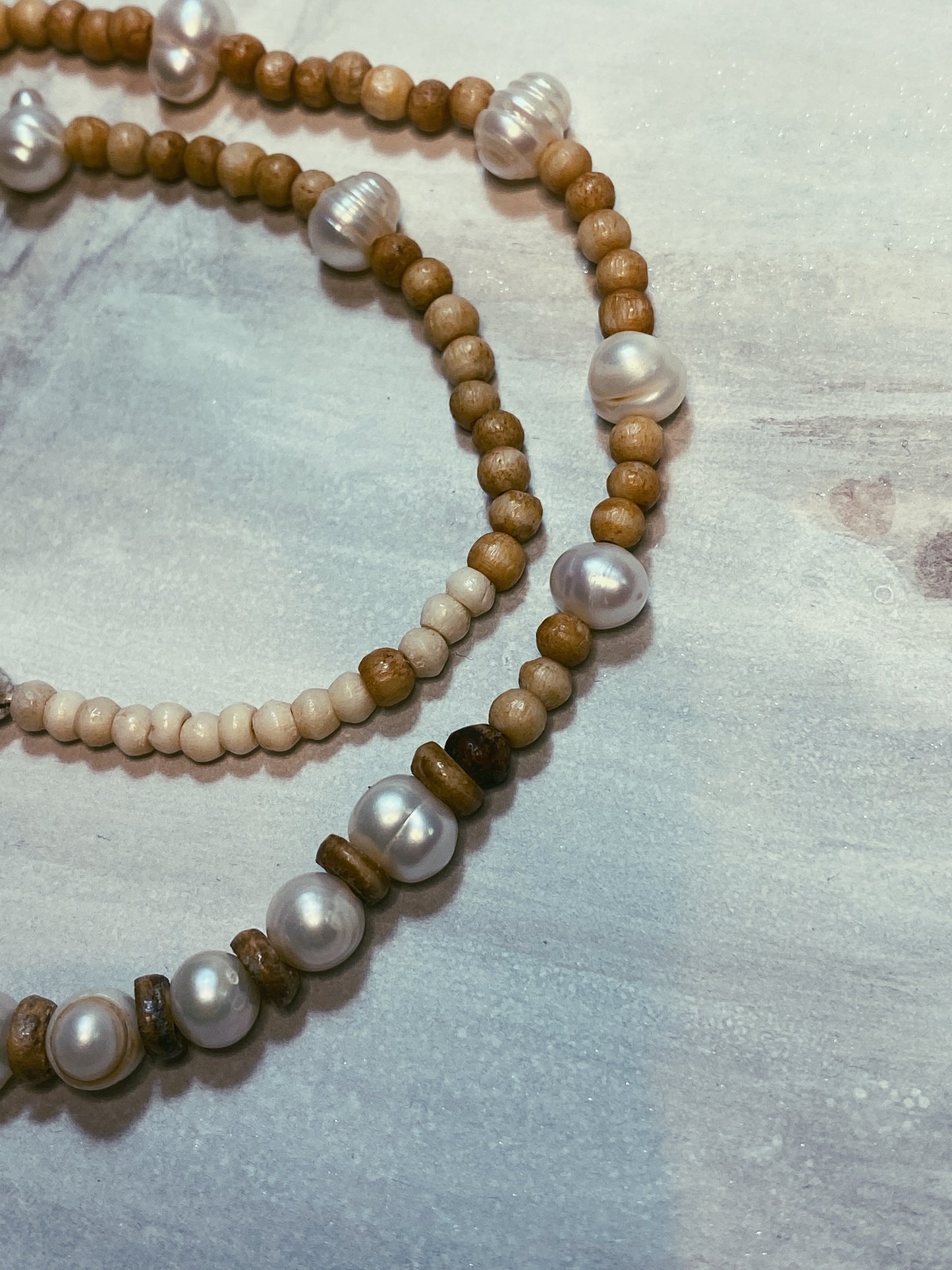 beaded vintage pinecone charm with freshwater pearls