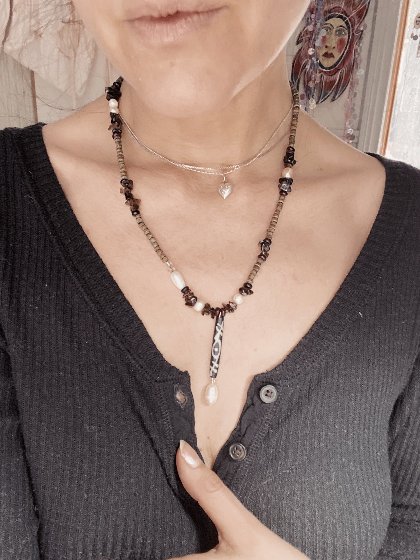 pearl wand I // one of a kind beaded necklace