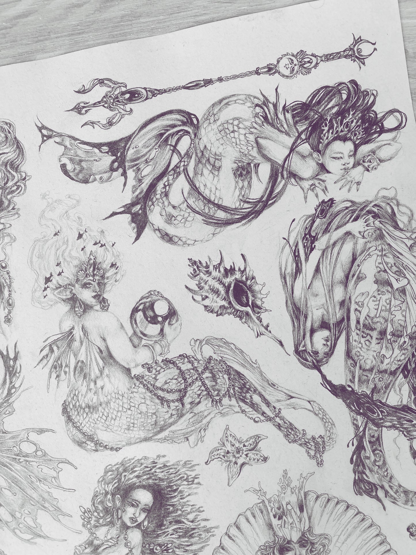 original drawing // mermaids