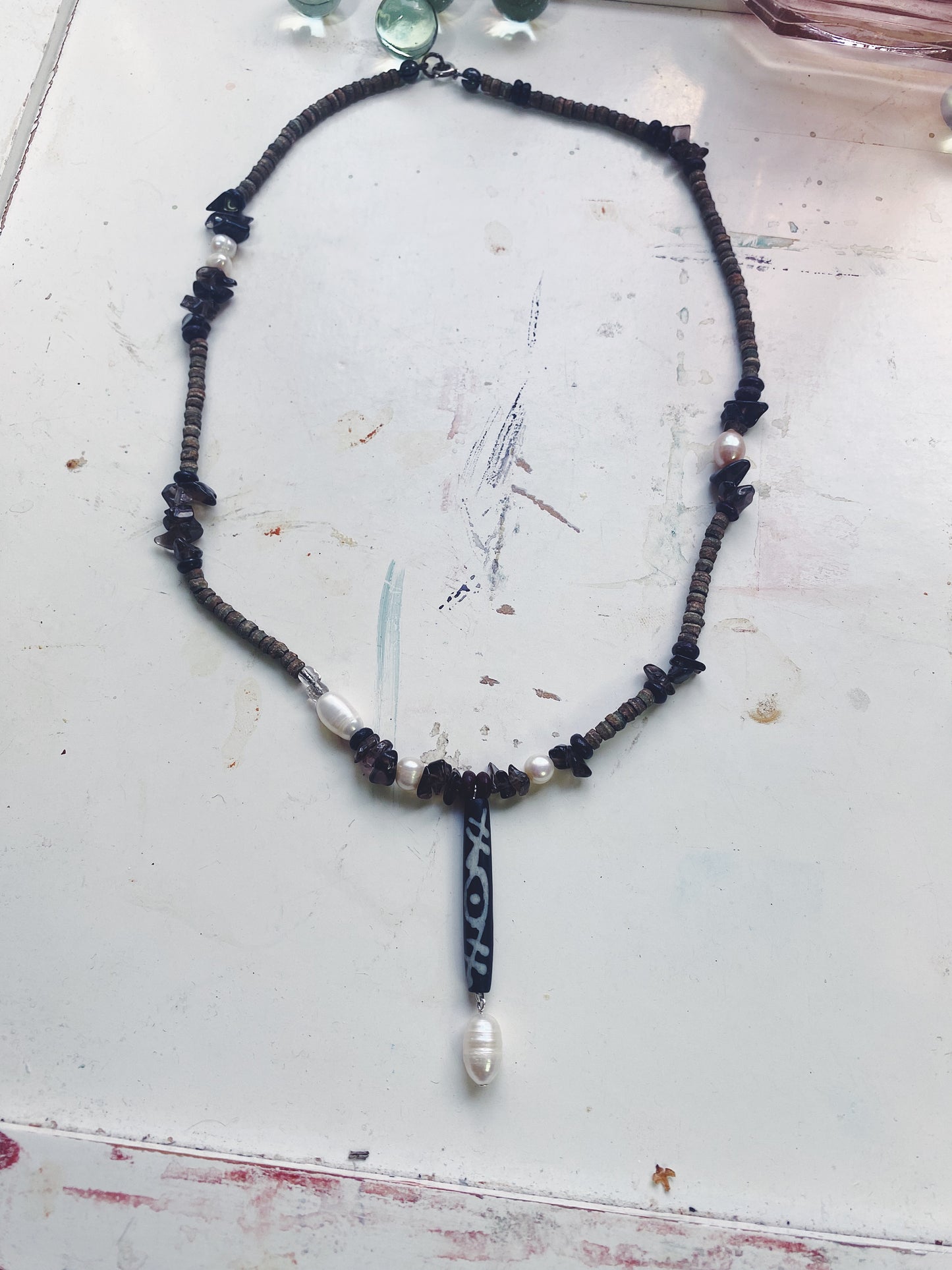 pearl wand I // one of a kind beaded necklace