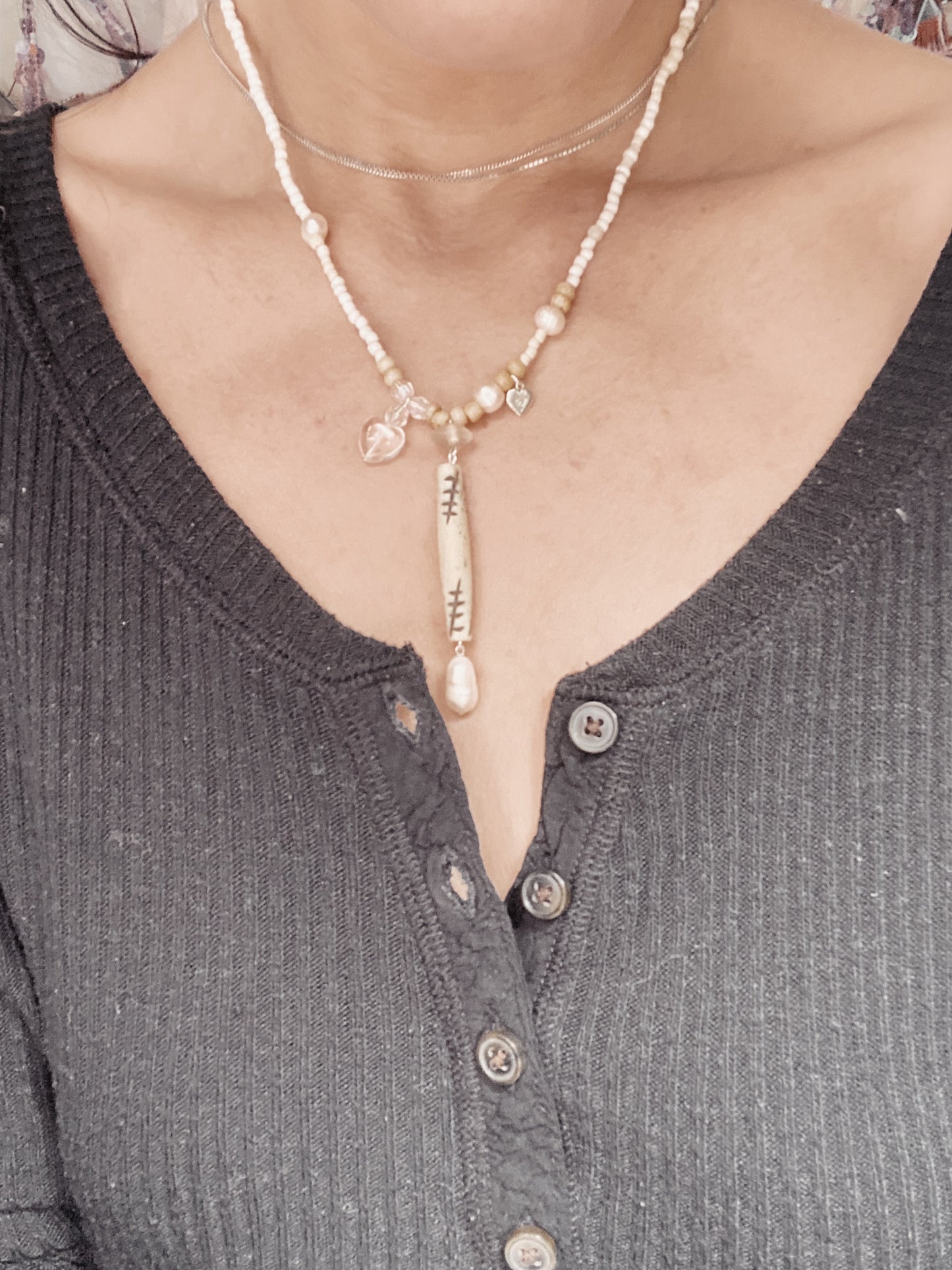 pearl wand II // one of a kind beaded necklace