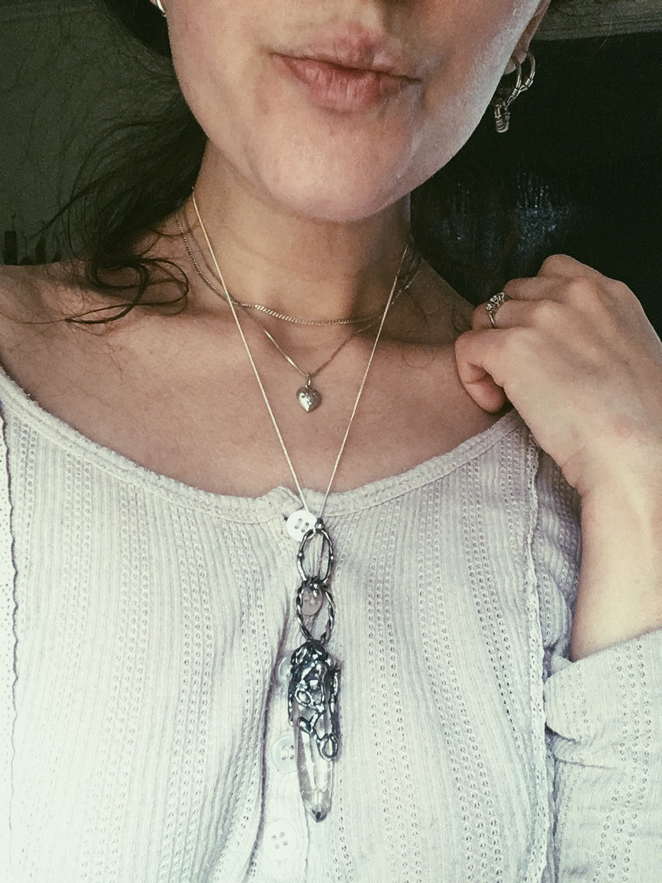 hardangervidda clear crystal pendant I