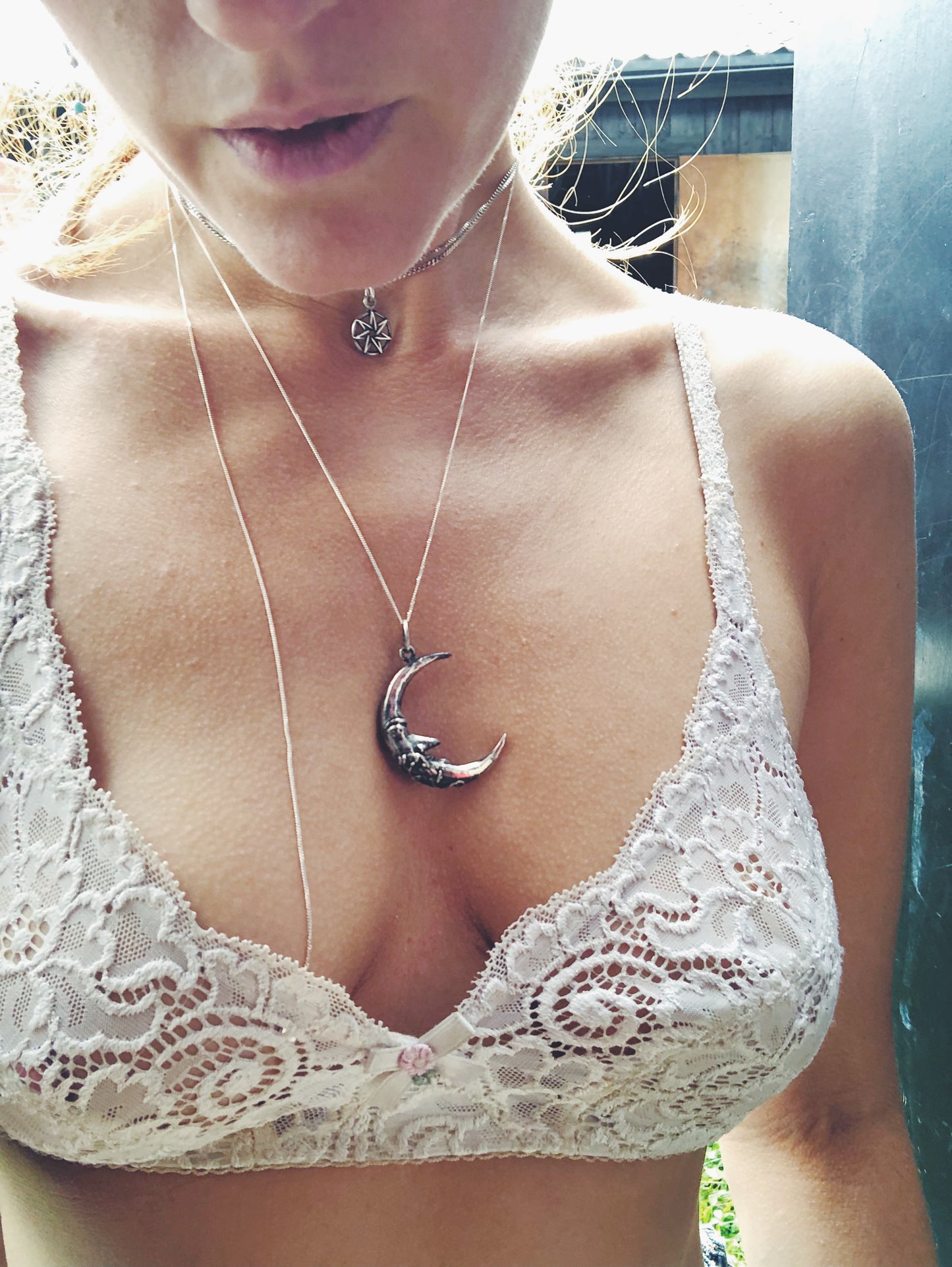 lune II // large crescent pendant