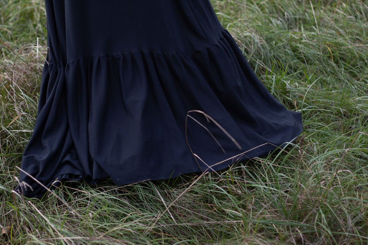 ruffle robe // sheer textured black