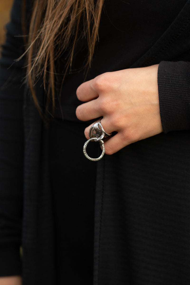 ruffle robe // sheer textured black