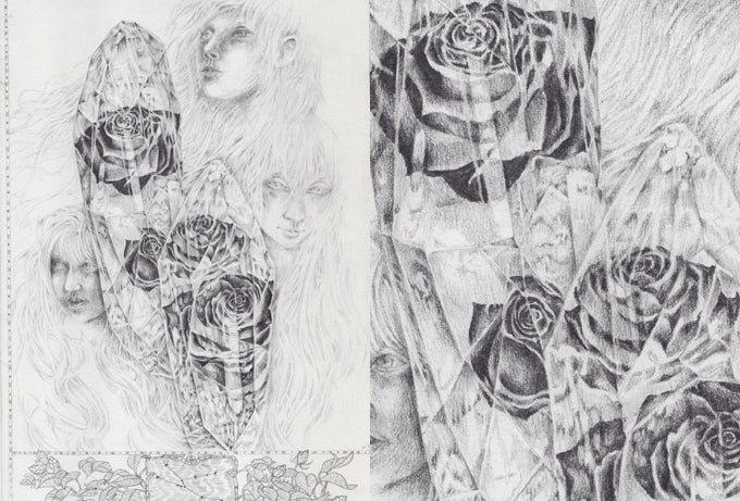 (Taurus) Rosy Crystals // Original Drawing