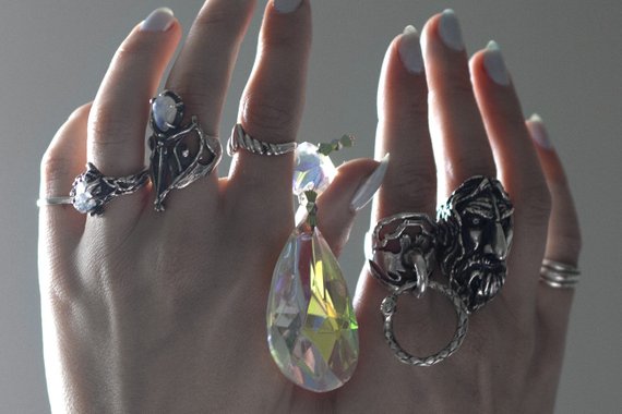 wizard ring with glimmering eyes // warlock stargod