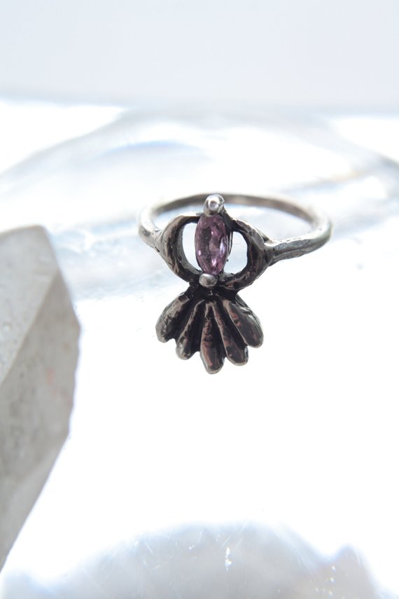 marquise fan ring // 'all seeing eye of cat'