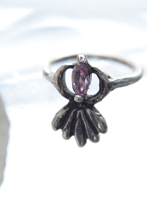 marquise fan ring // 'all seeing eye of cat'