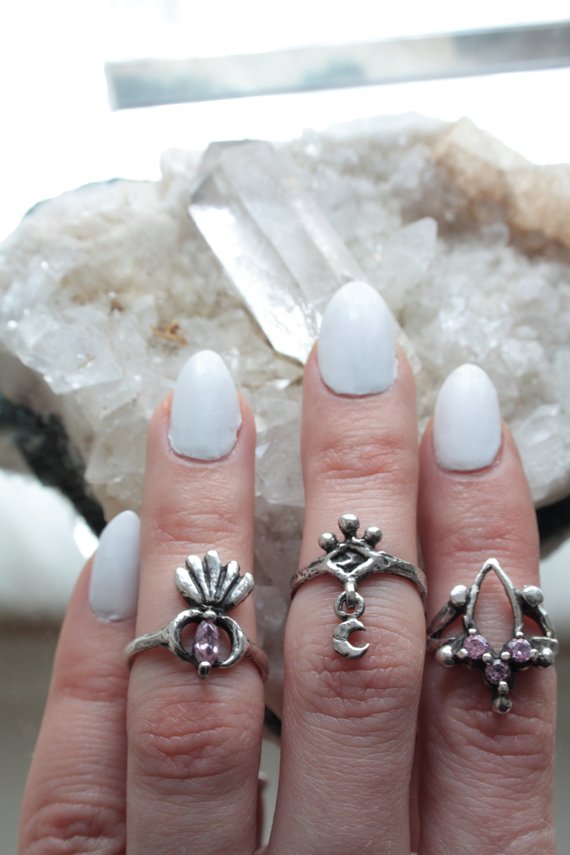 marquise fan ring // 'all seeing eye of cat'