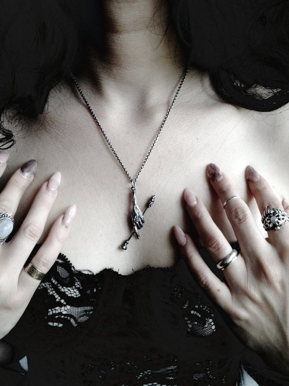 baba yaga witch pendant // hag's hand