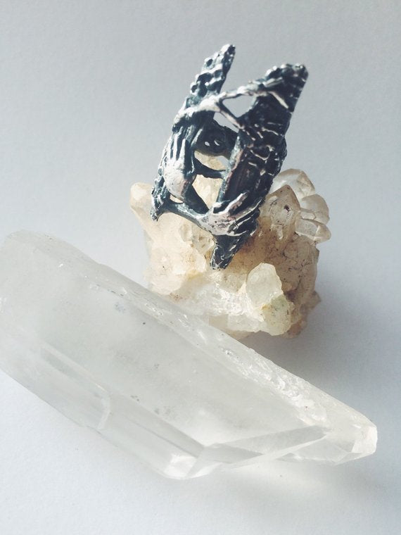 silver wood magic ring // cloven pine