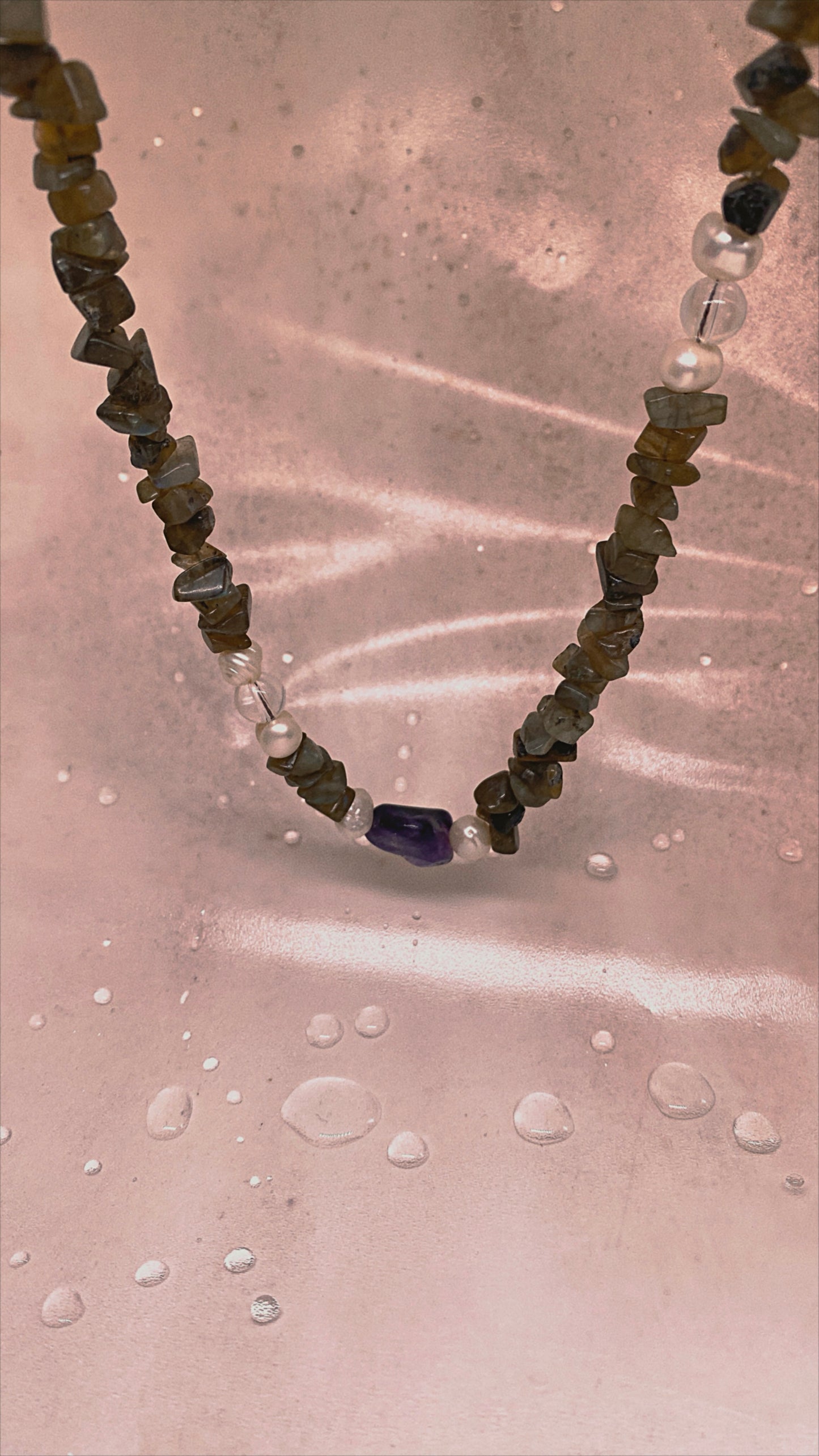 flash and shimmer // labradorite forest pools and sea gleam with amethyst highlight
