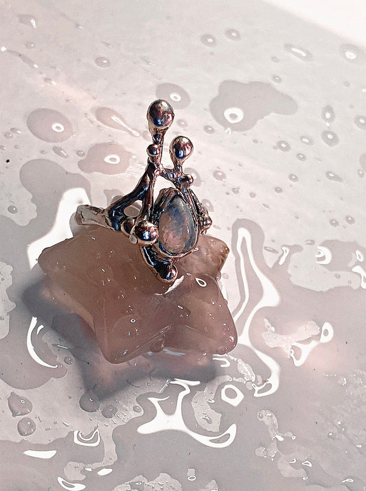 ᠅ sunken city ᠅ moonstone droplet ring