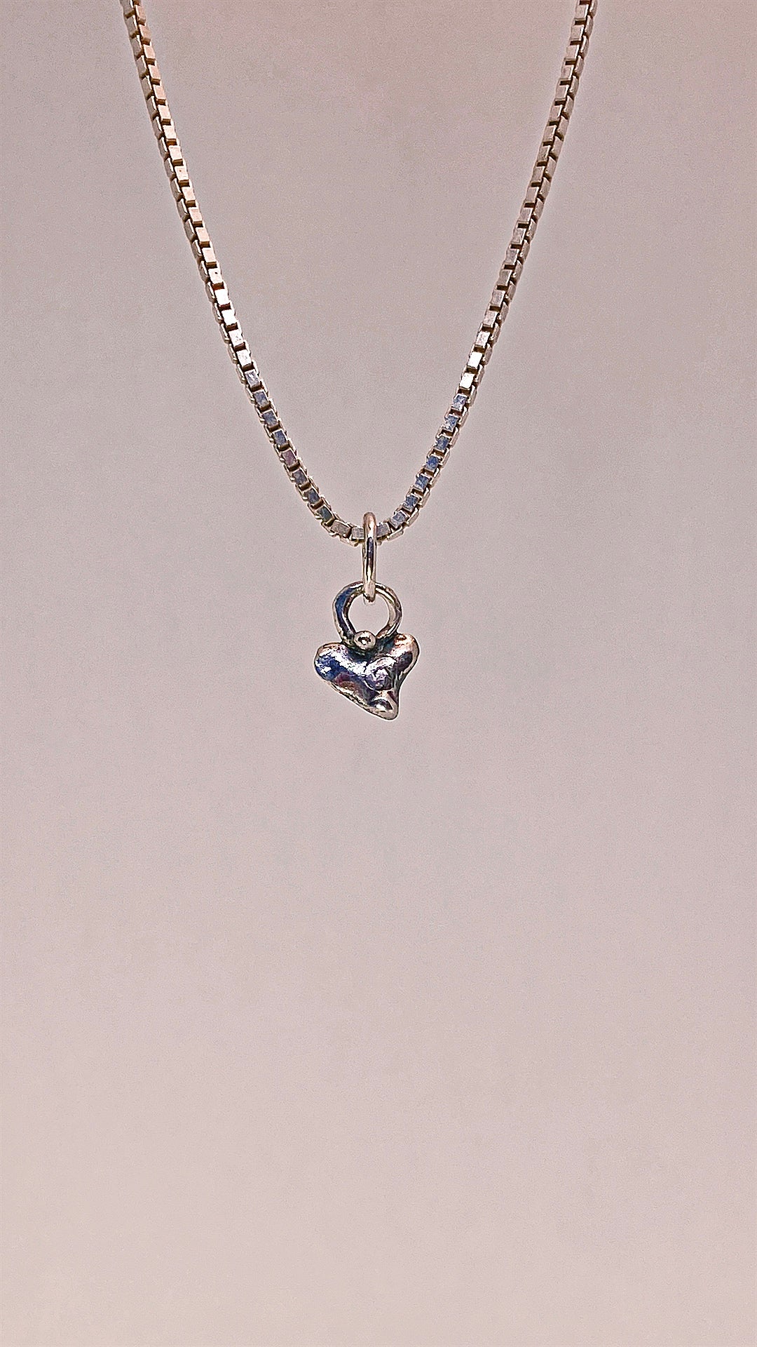 small slanted heart // mini heirloom silver gift