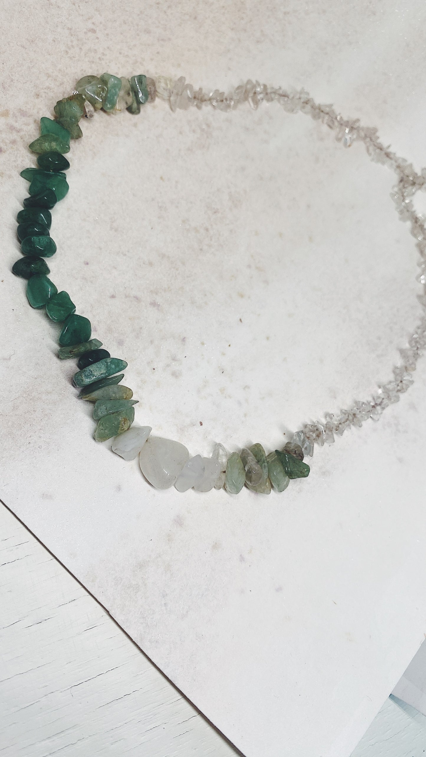 forest pool gradient // textured semi precious stone strand
