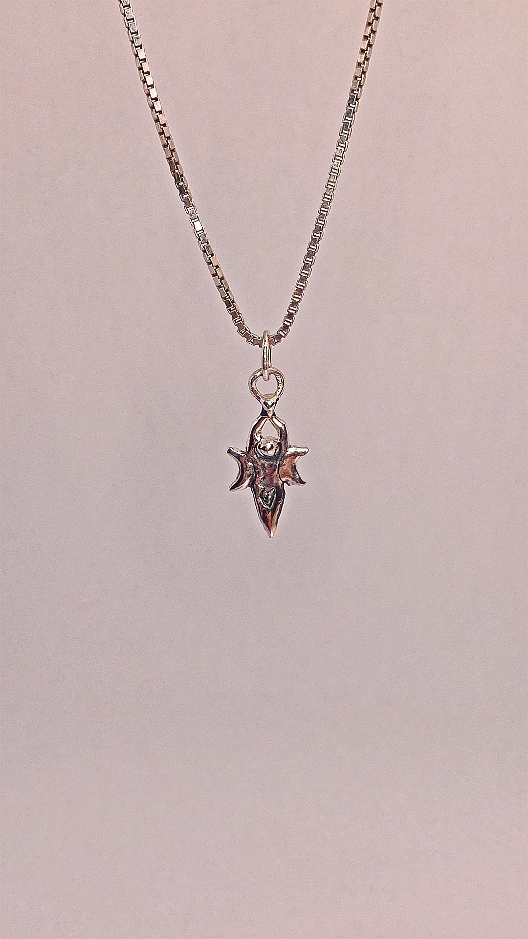 triple goddess mini spiral charm // heart design pagan wicca silver ancestral gift