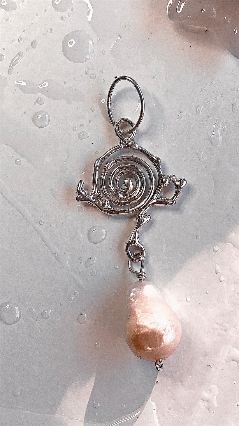 ᠅ sunken city ᠅ branched spiral with chunk baroque pearl