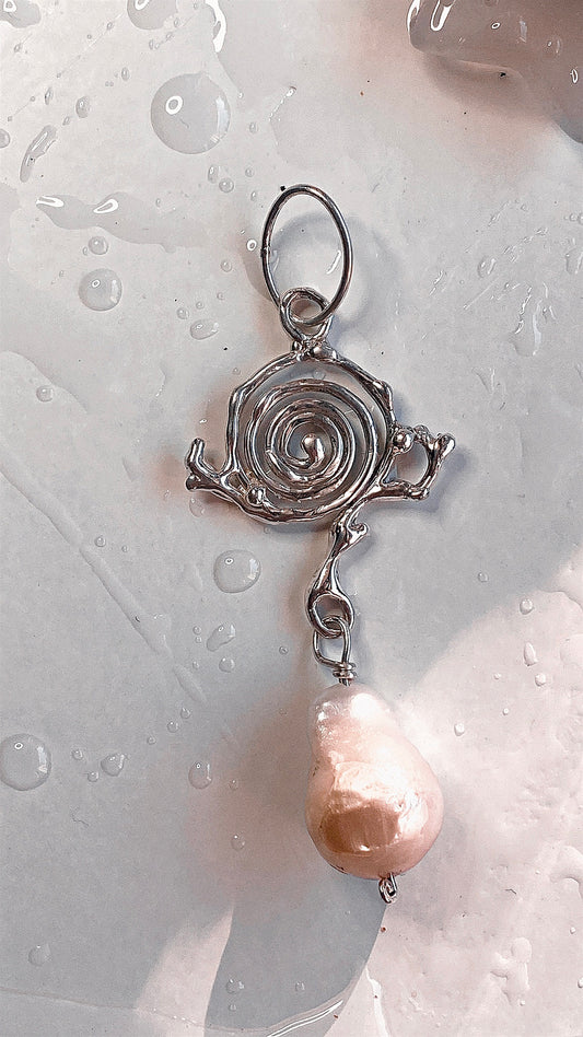 ᠅ sunken city ᠅ branched spiral with chunk baroque pearl